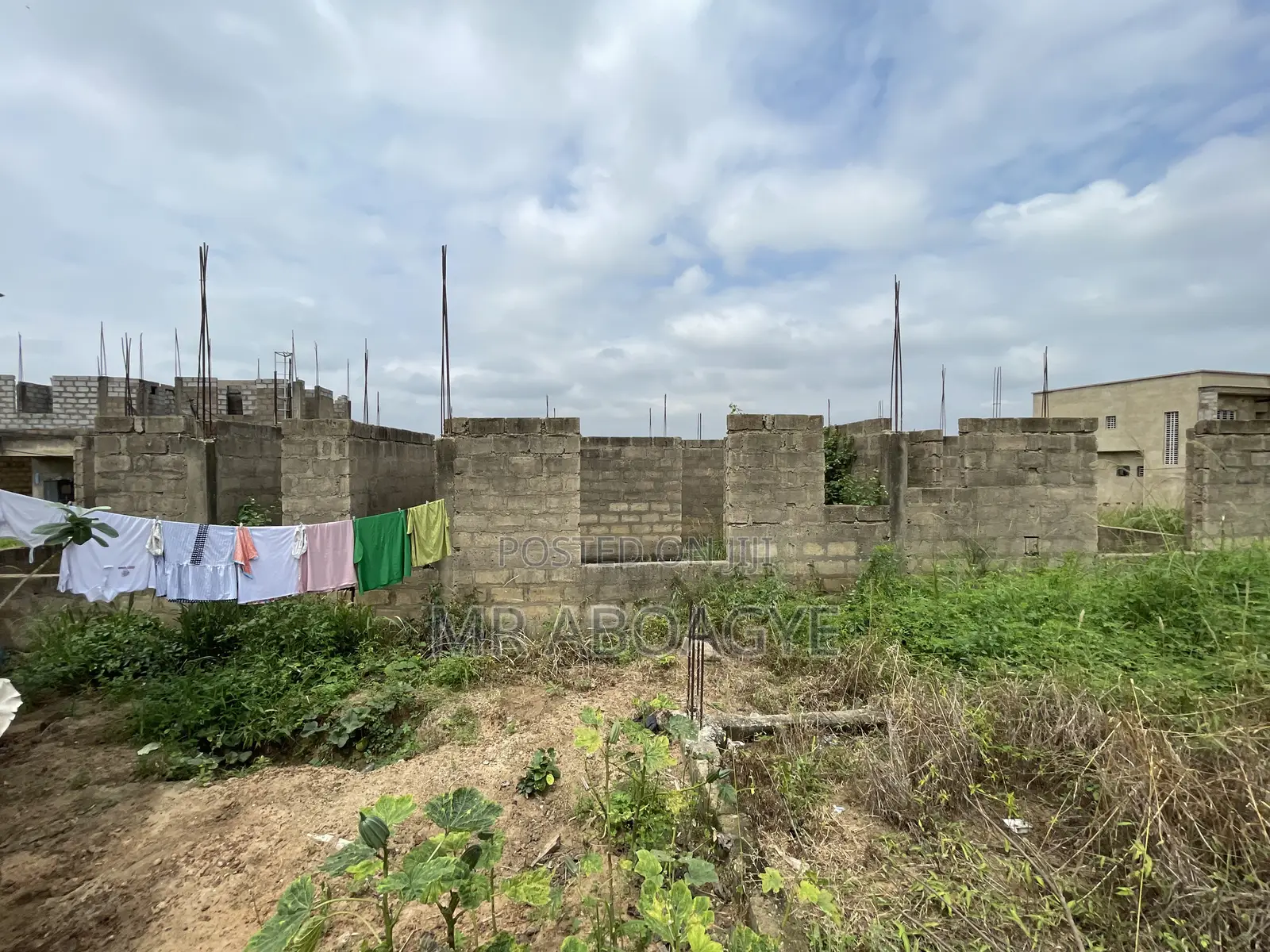 4bedroom Uncompleted Building , on Two PLTS 4sale at Amasaman Danchira