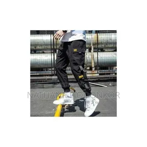 Casual Cargo Harem Jogger Pants - Black