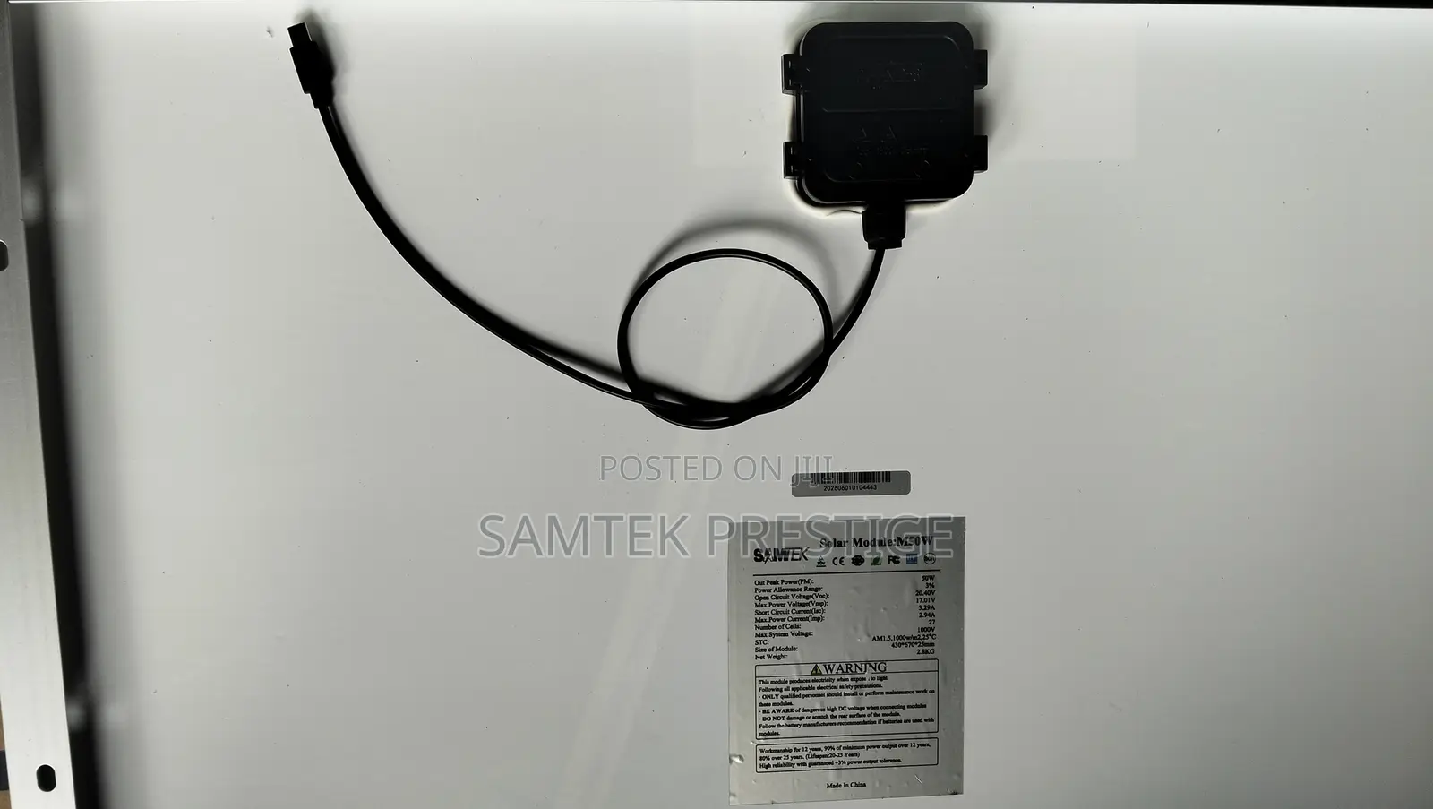 SamTek 100watt Monocrystalline Solar Panel