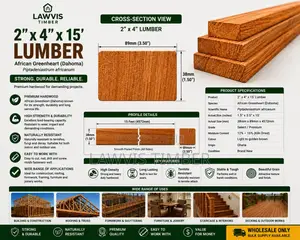 2” × 4” × 15’ Dahoma Lumber | Premium African Greenheart Hardwood