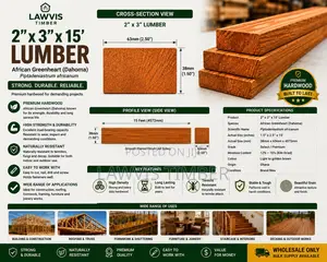 2” × 3” × 15’ Dahoma Lumber | Premium African Greenheart Hardwood