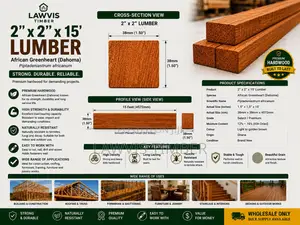 2” × 2” × 15’ Dahoma Lumber | Premium African Greenheart Hardwood