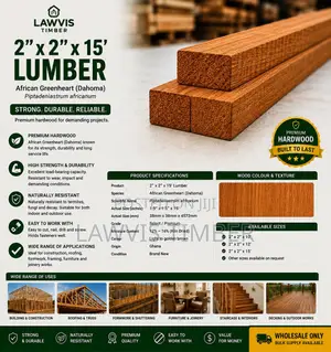 2” × 2” × 15’ Dahoma Lumber | Premium African Greenheart Hardwood