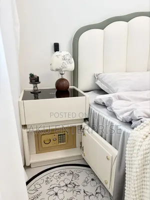 Smart Bedside Table, Built-in Safe Smart • Secure • Modern • Luxury