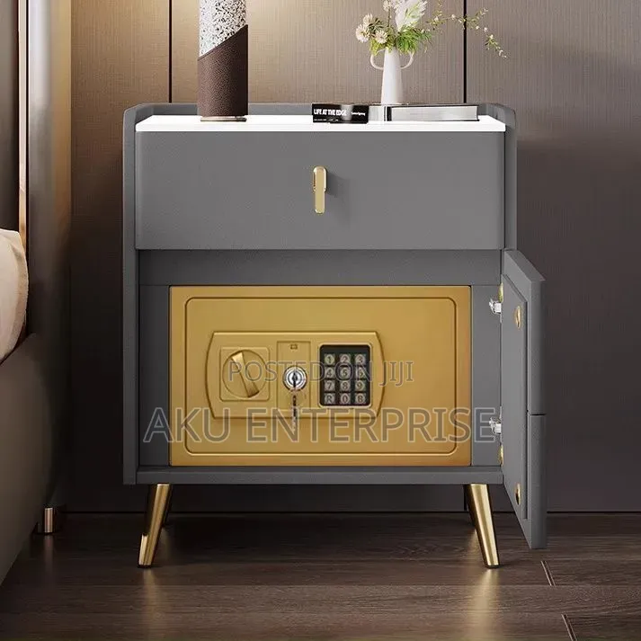 Smart Bedside Table, Built-in Safe Smart • Secure • Modern • Luxury