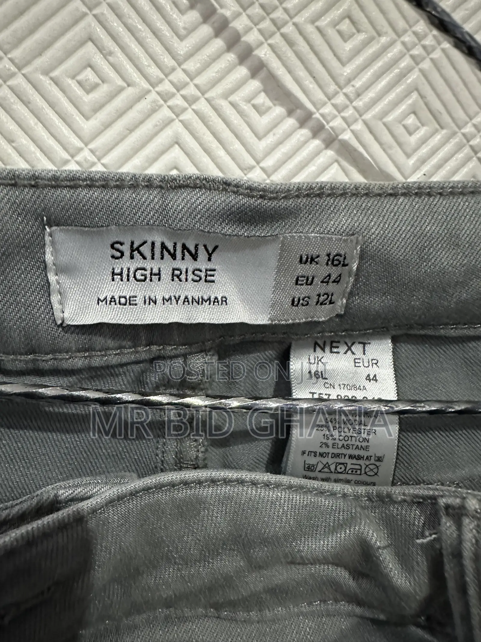 NEXT Women’s Grey Skinny High-Rise Cargo Jeans – UK 16 Long