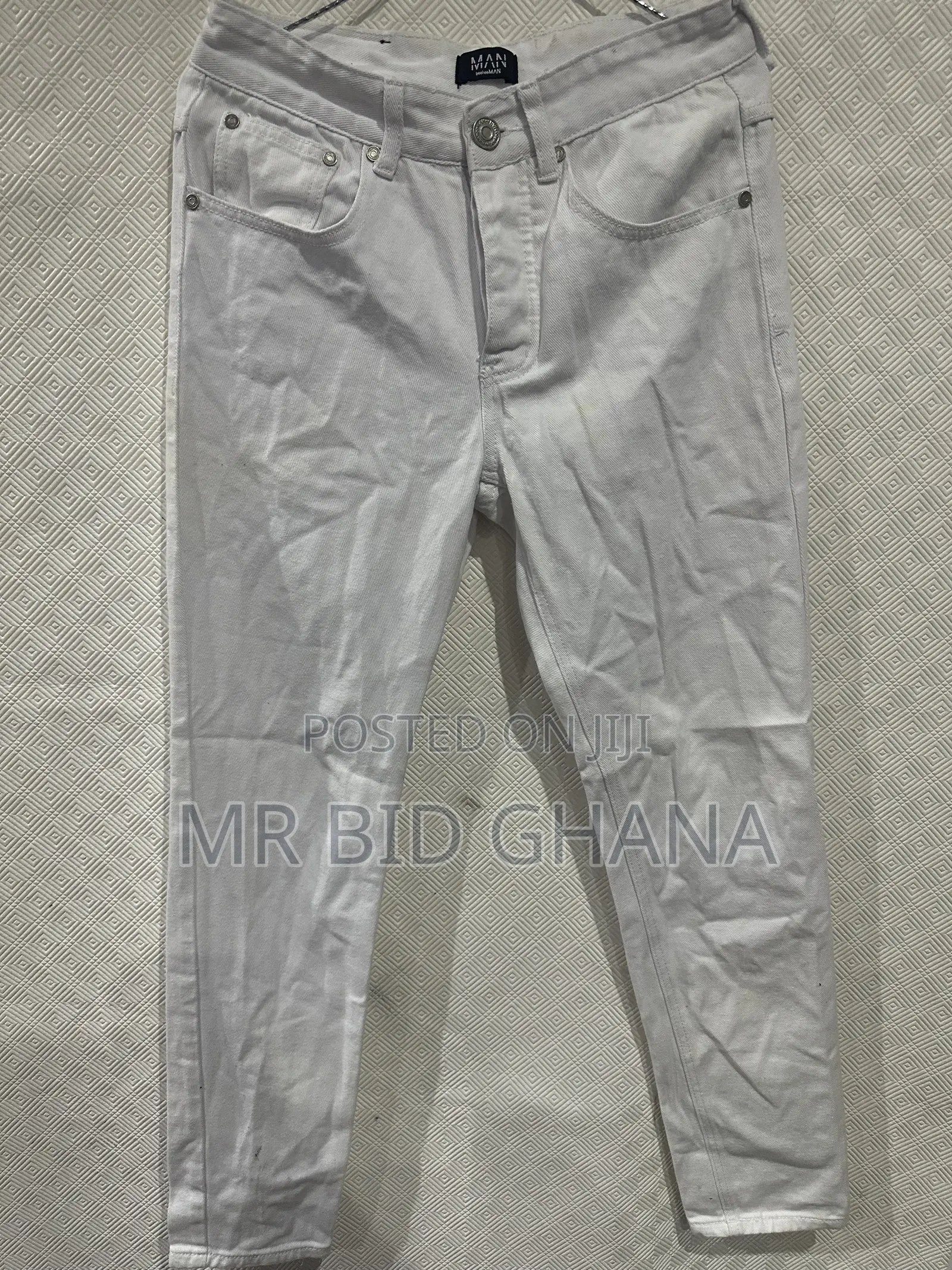 BoohooMAN Men’s White Skinny Jeans – Waist 28, Leg 32