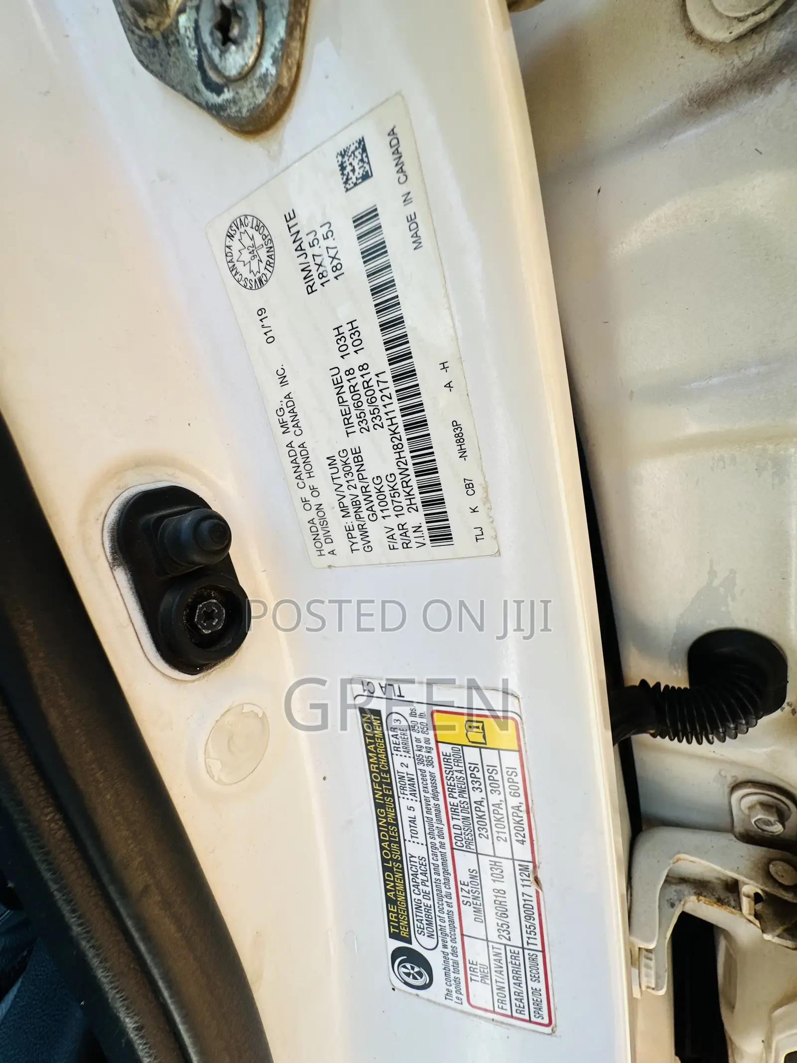 Honda CR-V EX-L AWD 2019 White