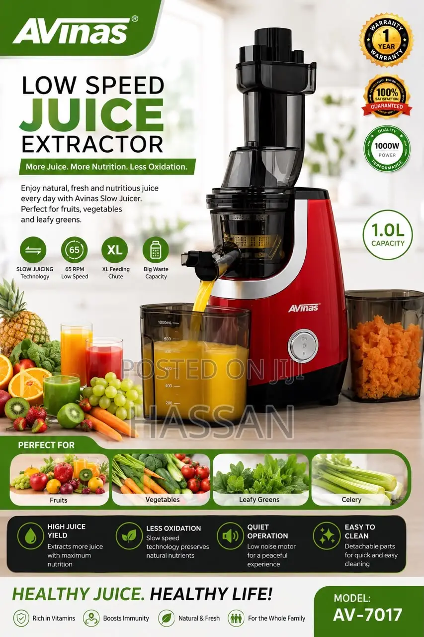Avinas Extractor Slow Juicer 1Litre Capacity