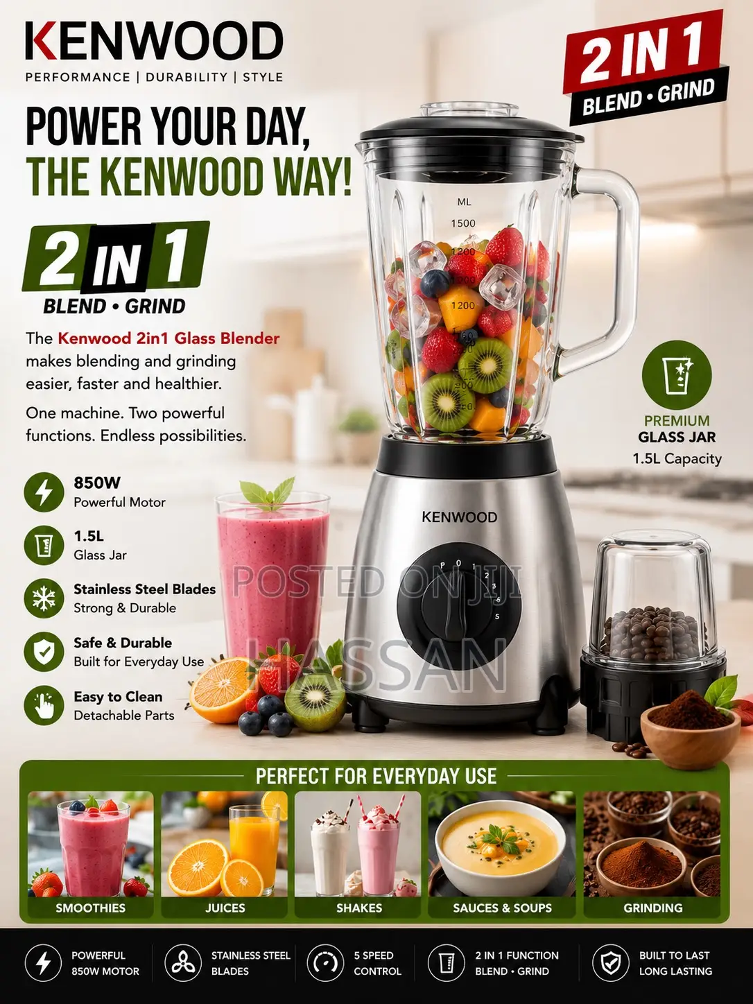 Glass Blender 1.5Litres