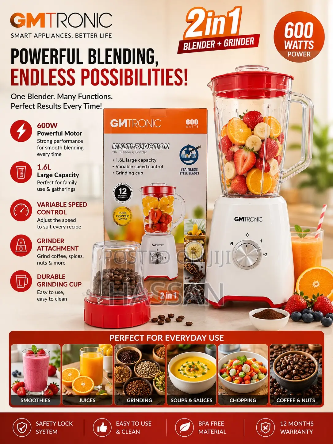 2in1 Blender 1.6Litres
