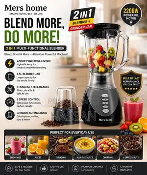 2in1 Blender Black 1.5Litres