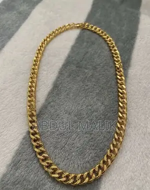 Men's Gold Cuban Link Chain and Matching Bracelet Set