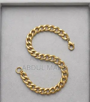 Men's Gold Cuban Link Chain and Matching Bracelet Set