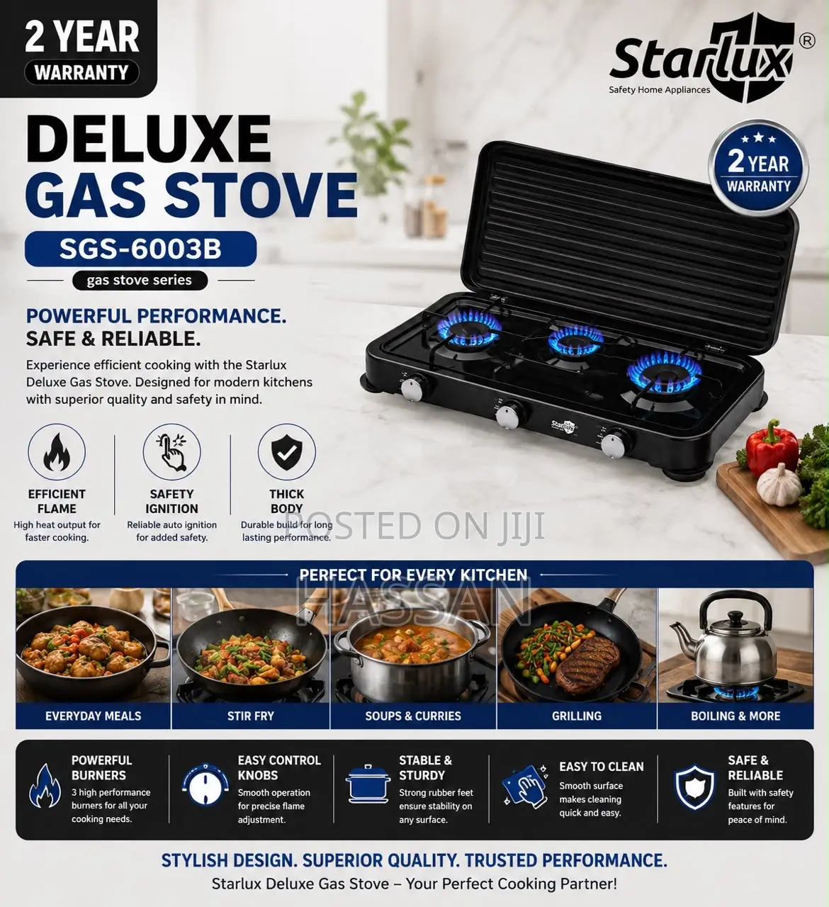 Deluxe Gas Stove 3 Bur