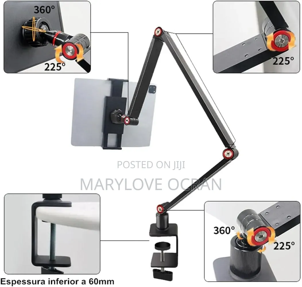Adjustable Tablet and Phone Holder
Heavy and Solid 
Rotates 360°