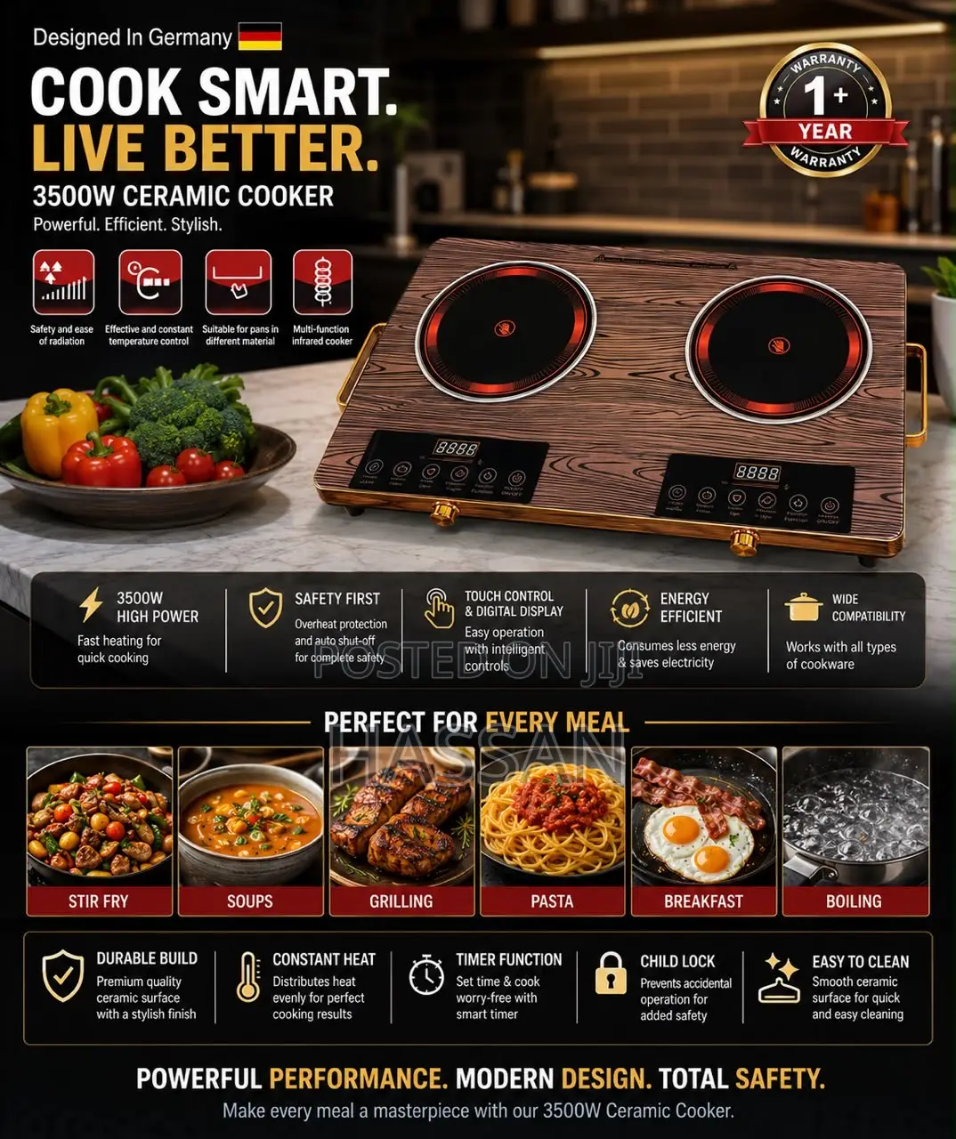Ceramic Double Hotplate