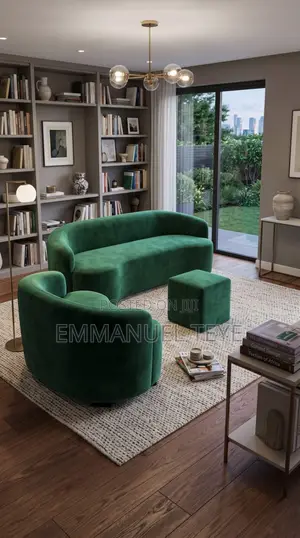 Brand New Luxury Green Fabric Sofa