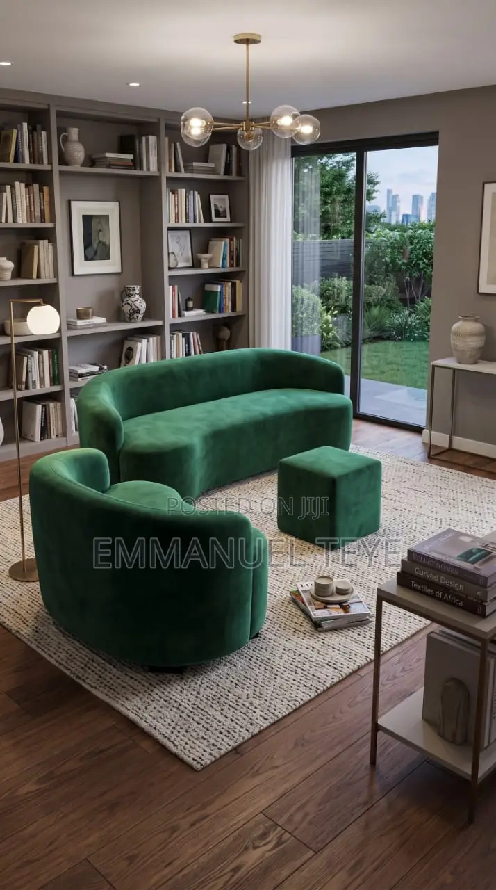 Brand New Luxury Green Fabric Sofa
