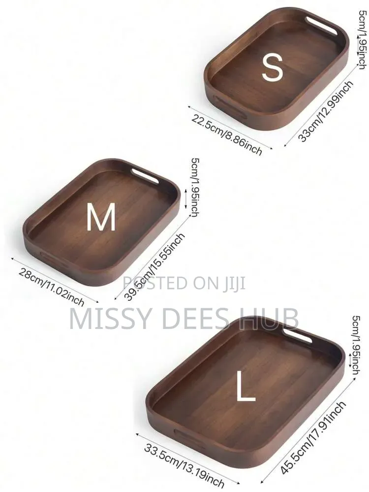3pcs Wooden Serving Tray