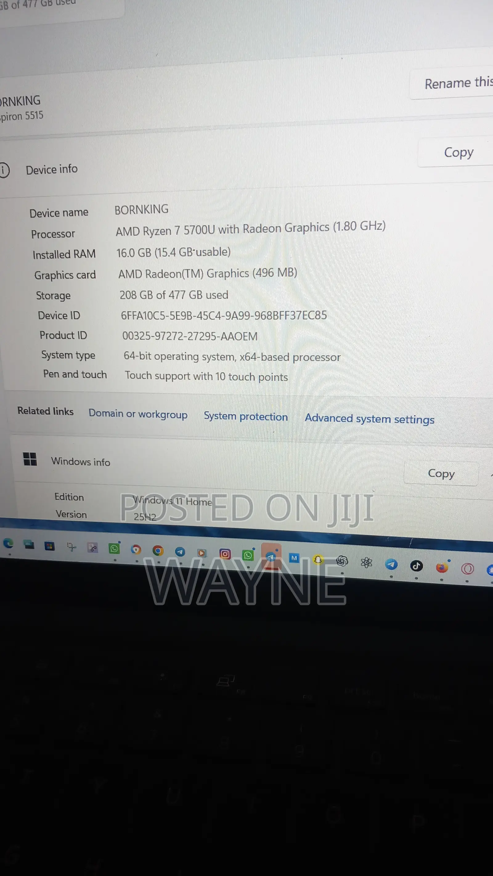 Laptop Dell Inspiron 15 16GB AMD Ryzen 7 HDD+SSD 512GB
