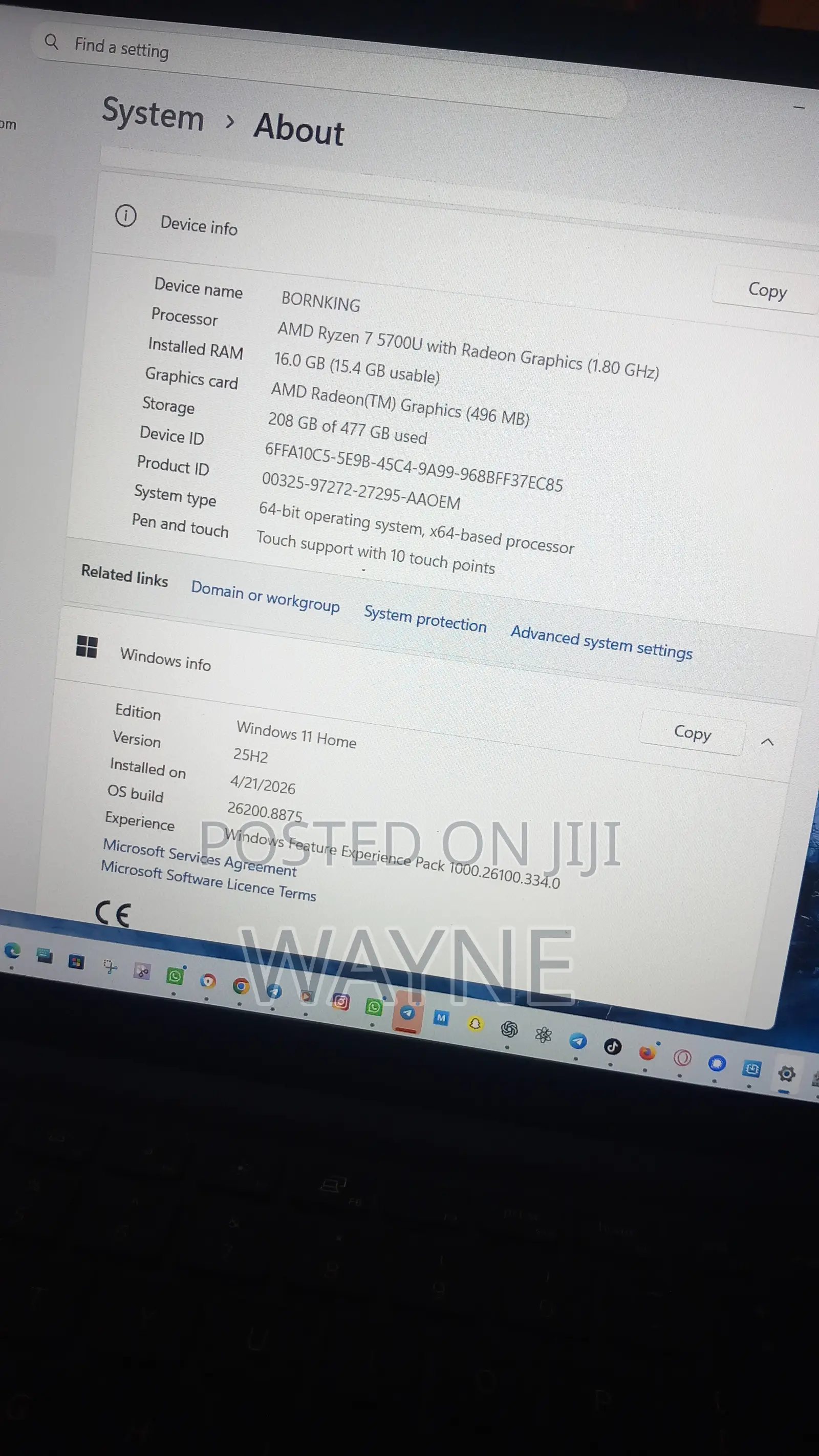 Laptop Dell Inspiron 15 16GB AMD Ryzen 7 HDD+SSD 512GB