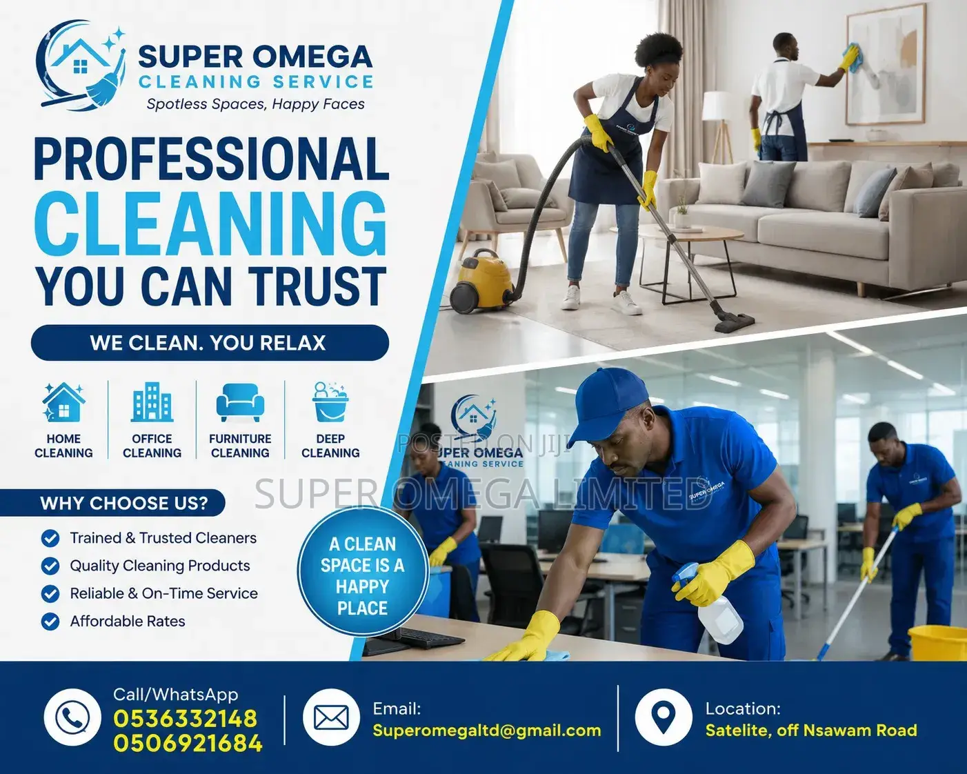 Super Omega Cleaning Services|Sparkling Home Offices