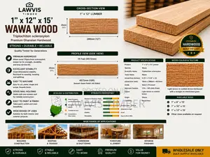 Premium Wawa Wood (Triplochiton Scleroxylon) 1” × 12” × 15ft