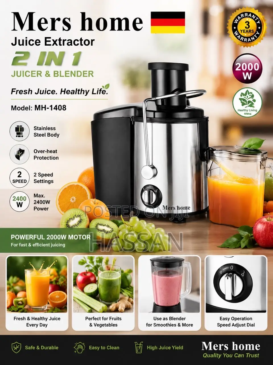 German Juicer Extractor 2in1