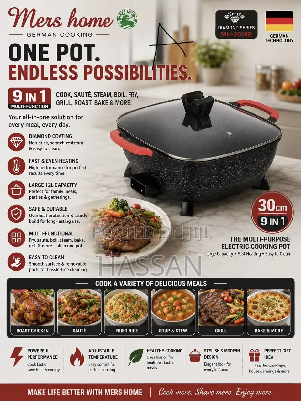 German Cooking Electric Pot 9in1 30cm