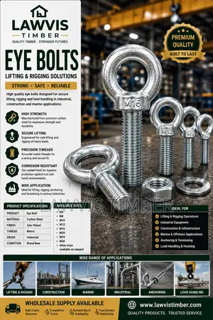 Premium Eye Bolts | Heavy-Duty Lifting Anchoring Hardware