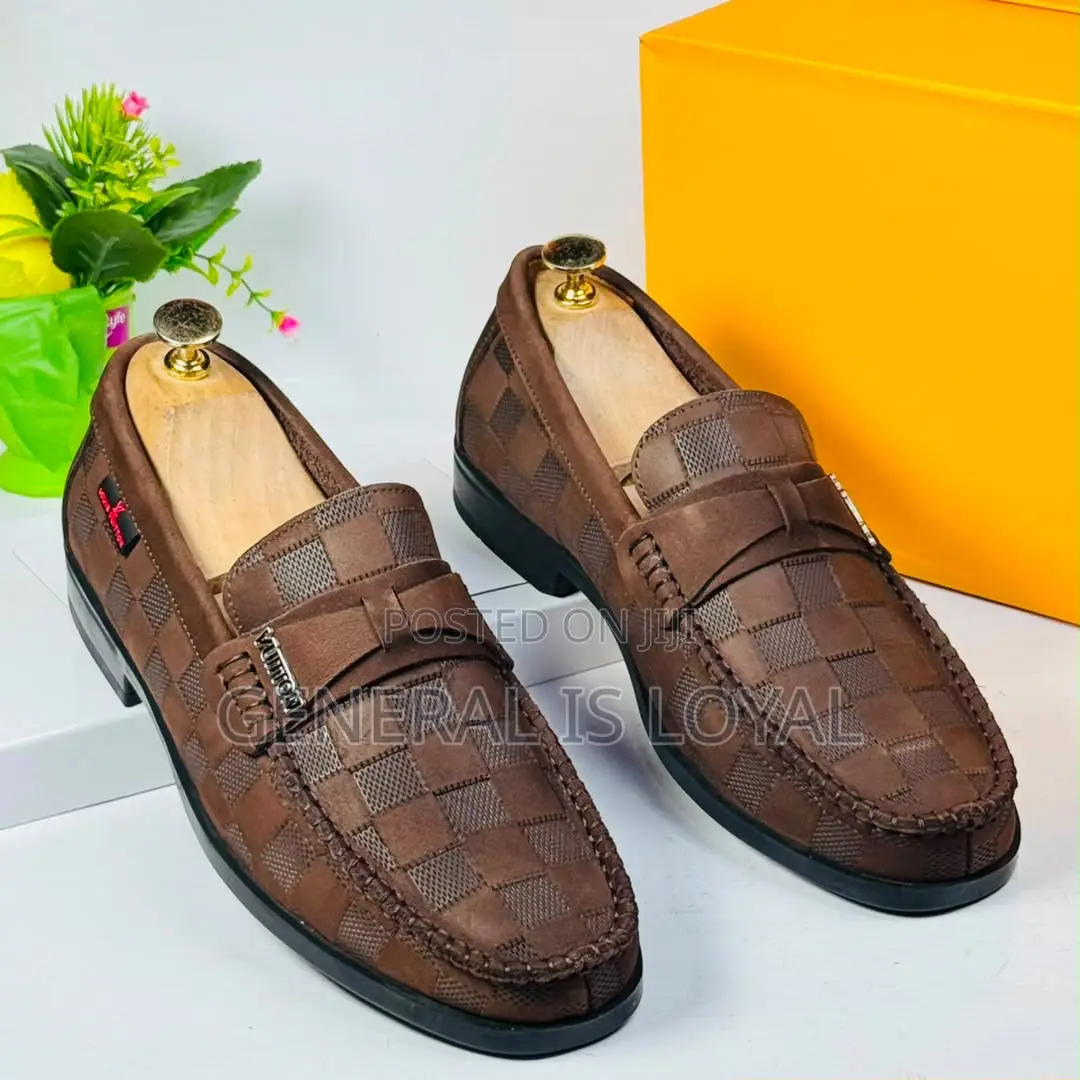 Louis Vuitton Brown Leather Bricks Men’s Loafers
