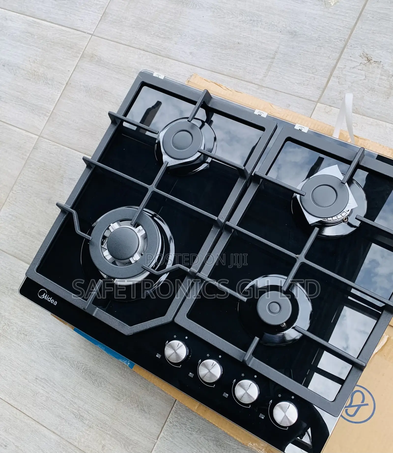 Try Out Sleek Midea 4 Burner 60cm Gas Hob – Black (60GJ084)