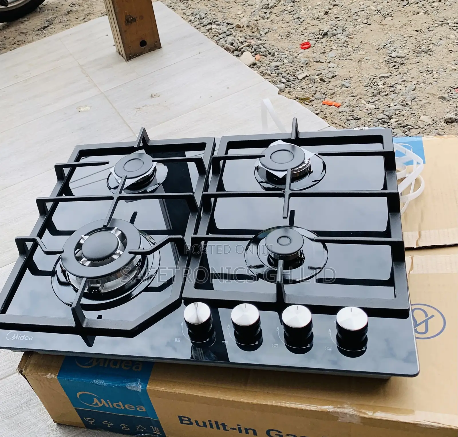 New Premium Midea 4 Burner 60cm Gas Hob – Black (60GJ084)