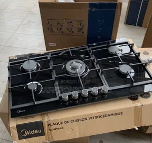 Super New Midea 90cm Gas Hob – Black Glass 90GP095