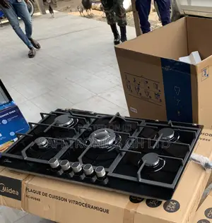 Brand New Midea 90cm Gas Hob – Black Glass 90GP095
