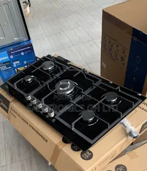 Brand New Midea 90cm Gas Hob – Black Glass 90GP095