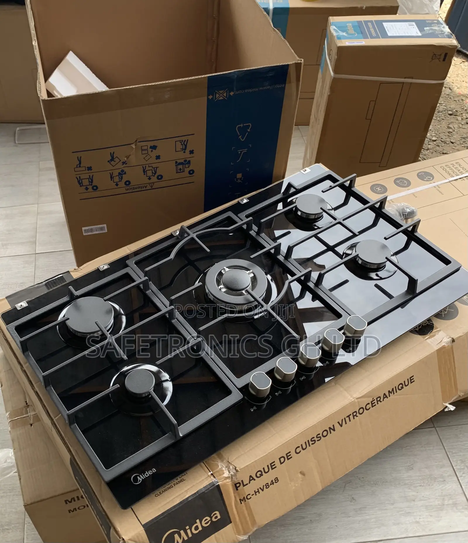 Great Offer on Midea 90cm Gas Hob – Black Glass 90GP095
