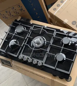 Newly Bulky Midea 90cm Gas Hob – Black Glass 90GP095