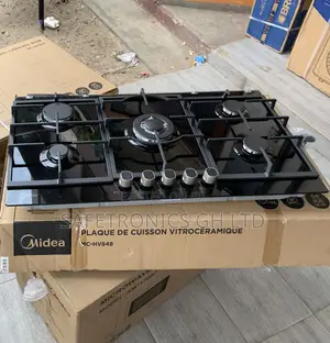 New Massive Midea 90cm Gas Hob – Black Glass 90GP095