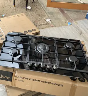 New Massive Midea 90cm Gas Hob – Black Glass 90GP095