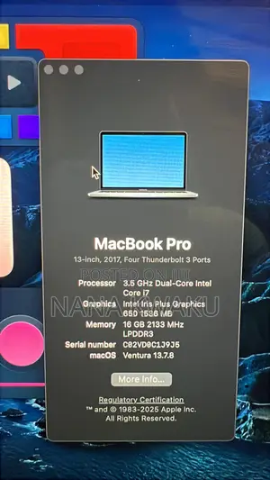 Laptop Apple MacBook Pro 2017 16GB Intel Core i7 HDD+SSD 512GB