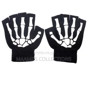 Skeleton Half Finger Gloves – Unisex Winter Fashion Gloves