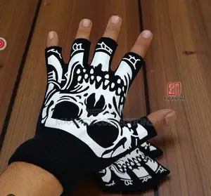 Skeleton Half Finger Gloves – Unisex Winter Fashion Gloves