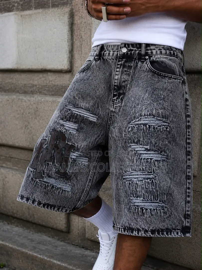 Men’s 3 Quarter Baggy Denim Jorts / Shorts – Vintage Streetwear Jeans