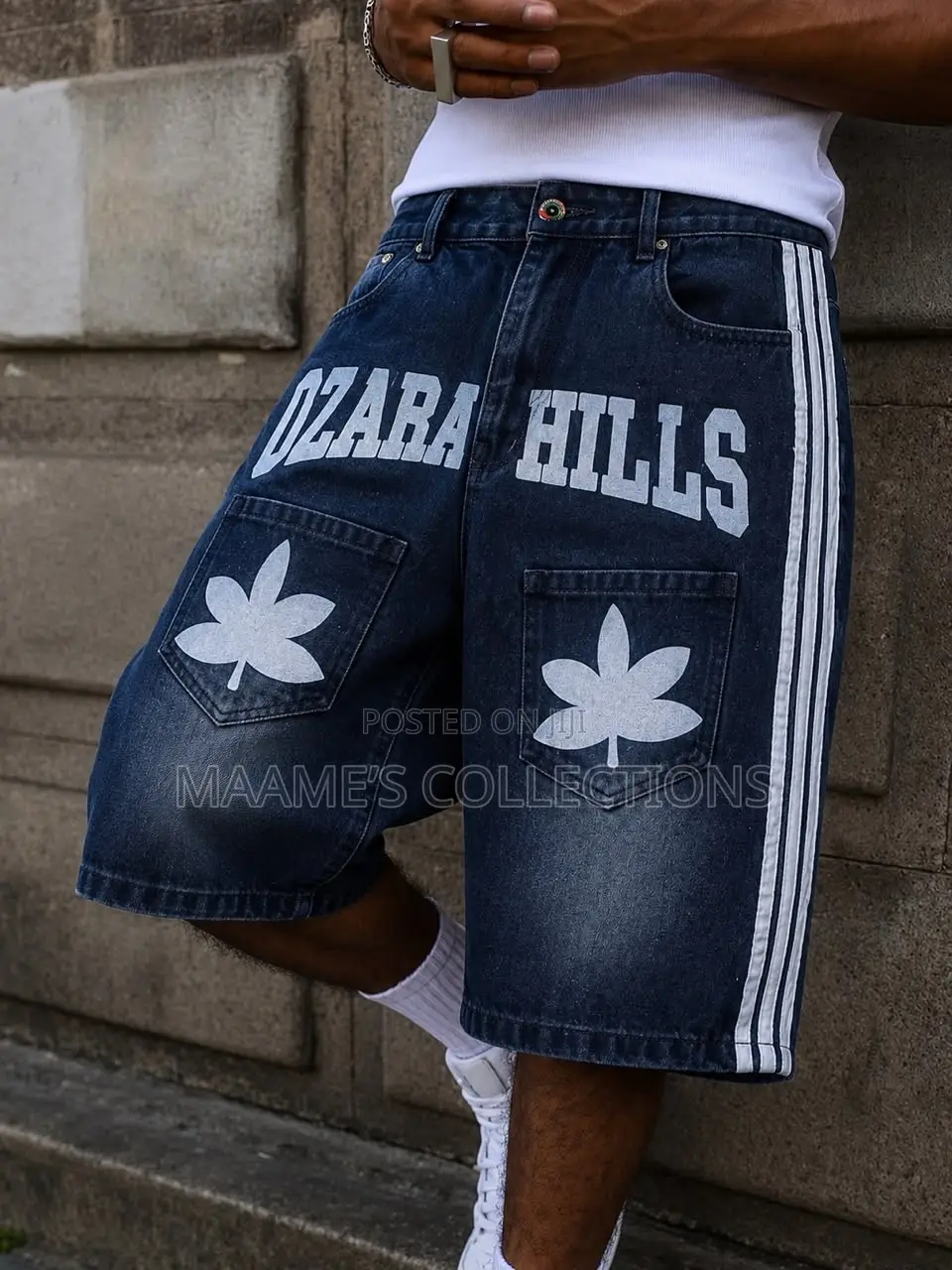 Men’s 3 Quarter Baggy Denim Jorts / Shorts – Vintage Streetwear Jeans