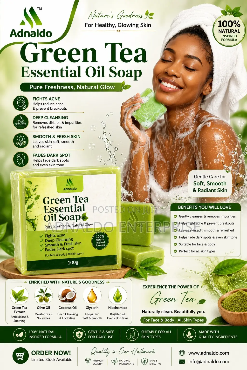 Adnaldo Green Tea Essential Oil Soap