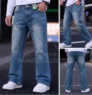 Luxury Designer Wide Leg Denim Jeans for Men (Sizes 30 - 38 )