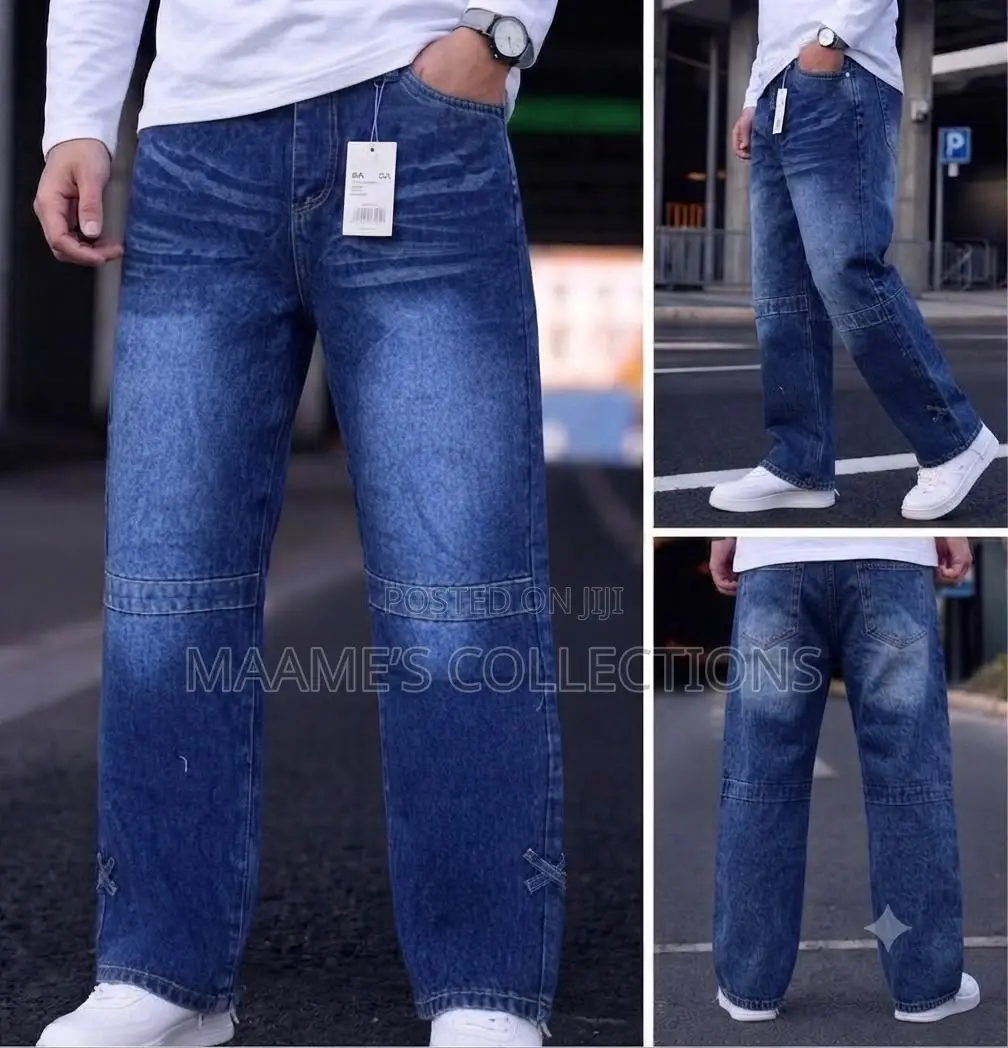 Luxury Designer Wide Leg Denim Jeans for Men (Sizes 30 - 38 )