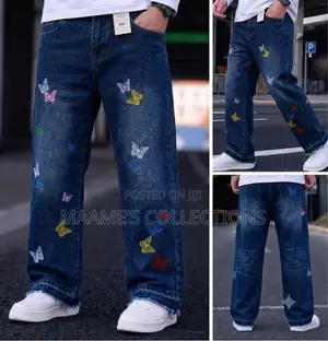 Luxury Designer Wide Leg Denim Jeans for Men (Sizes 30 - 38 )